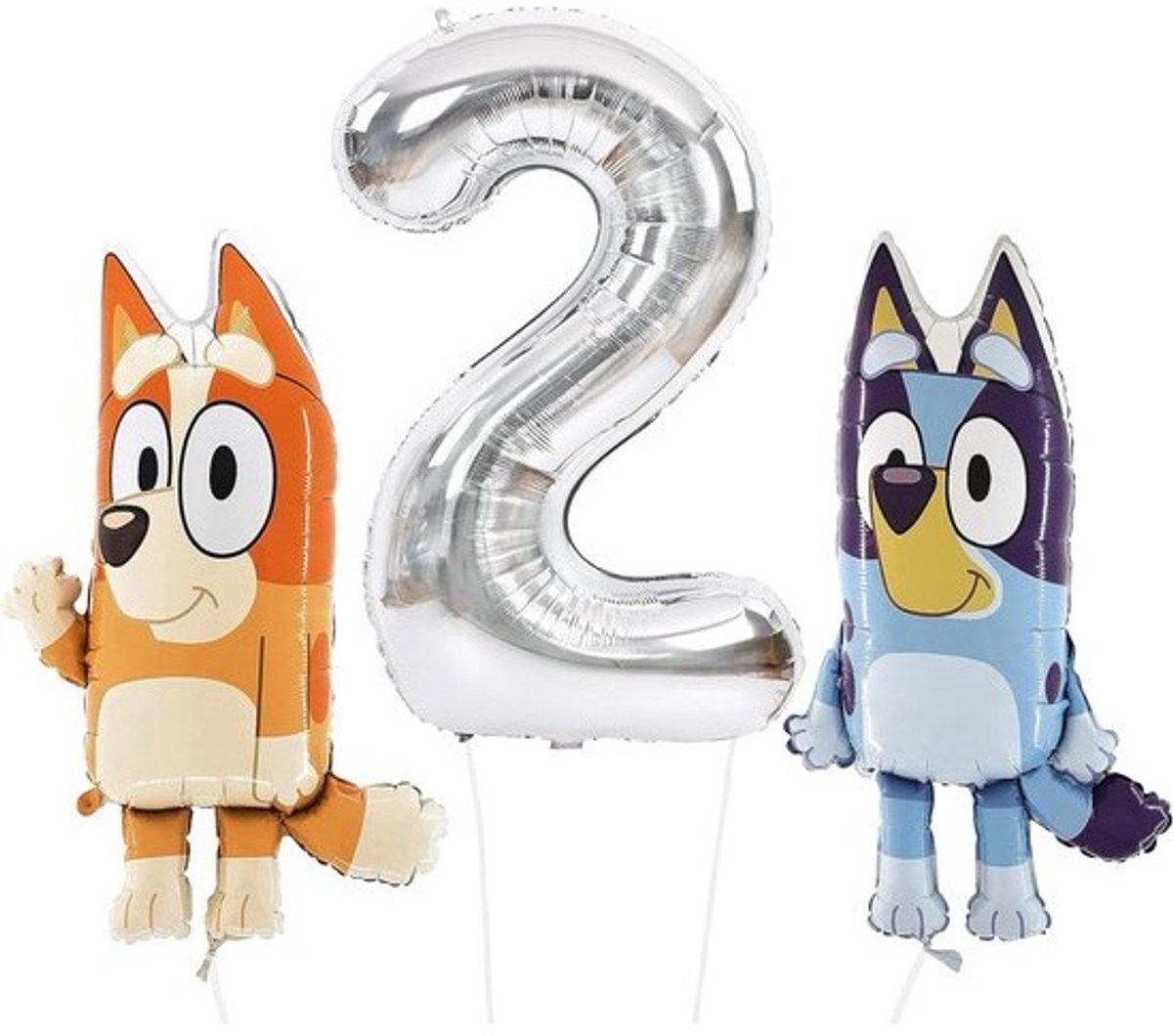 Ballonnenpakket Bluey & Bingo Feestversiering - Grote Folieballonnen en Nummerballon