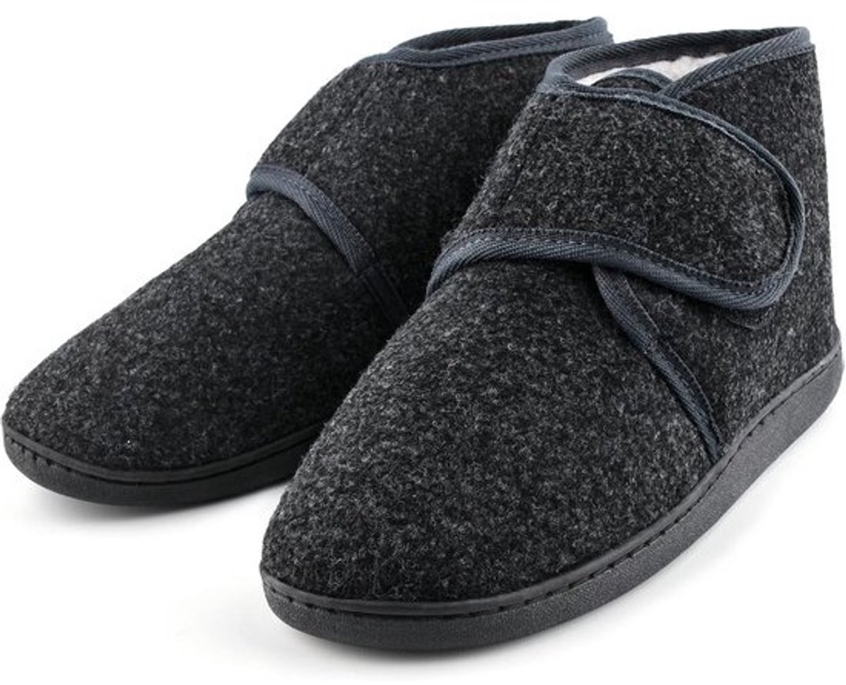 Warme Herenpantoffels met Brede Pasvorm en Antislipzool voor Binnen en Buiten