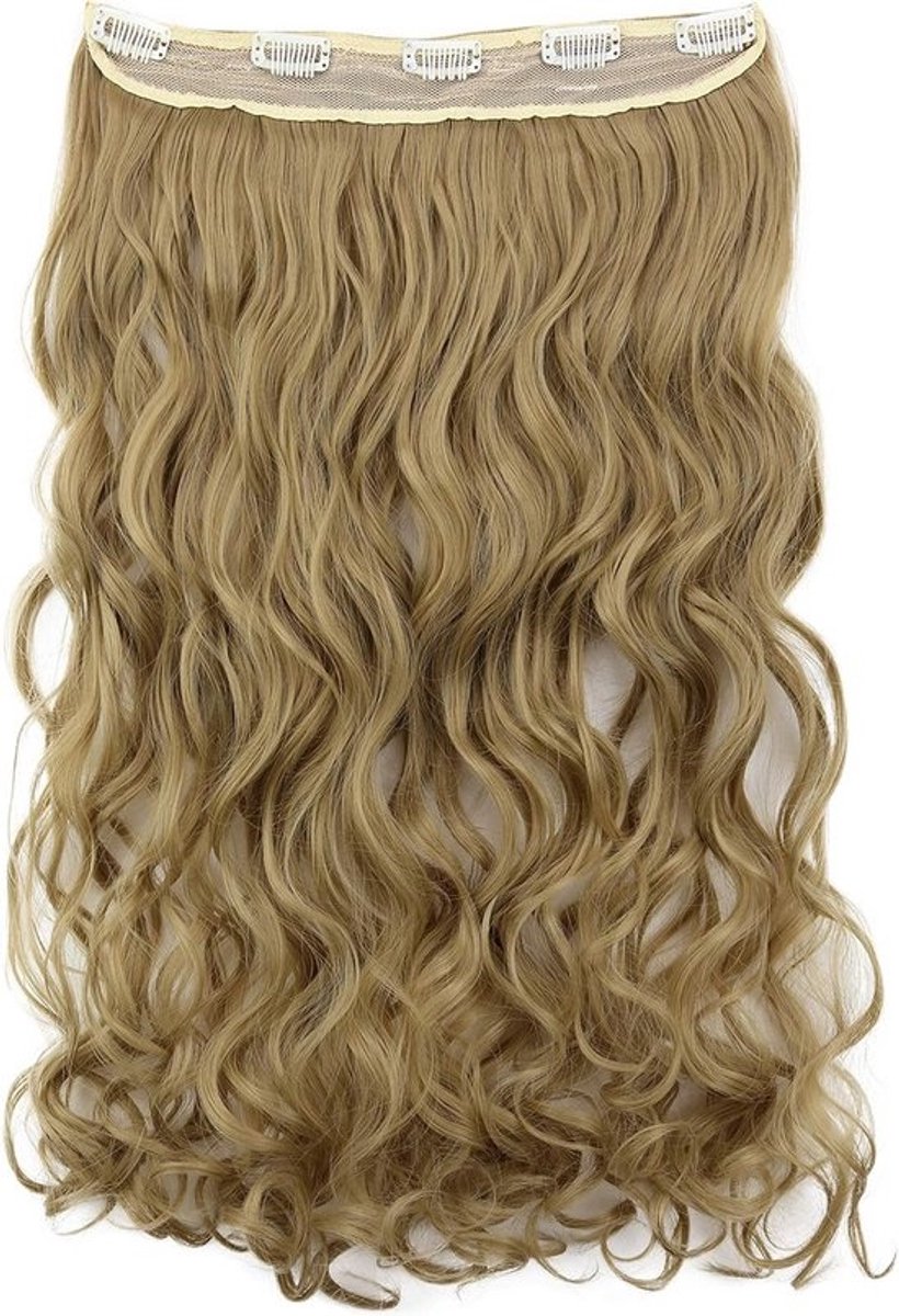 Clip In Haarverlenging 40cm Golvend Donkerblond Volume en Lengte