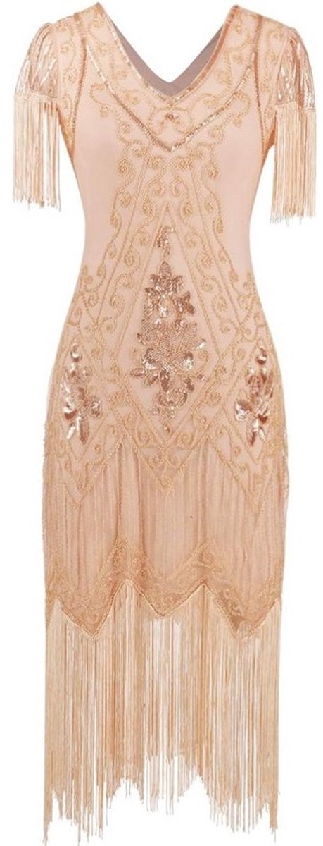 Art Deco Jurk met Franjes voor Dames: Stijlvolle Jaren 20 Feestjurk