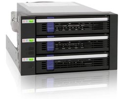 Hot Swap Wisselframe voor 3x 2,5/3,5 inch SSD/HDD in 2x 5,25 inch Bay