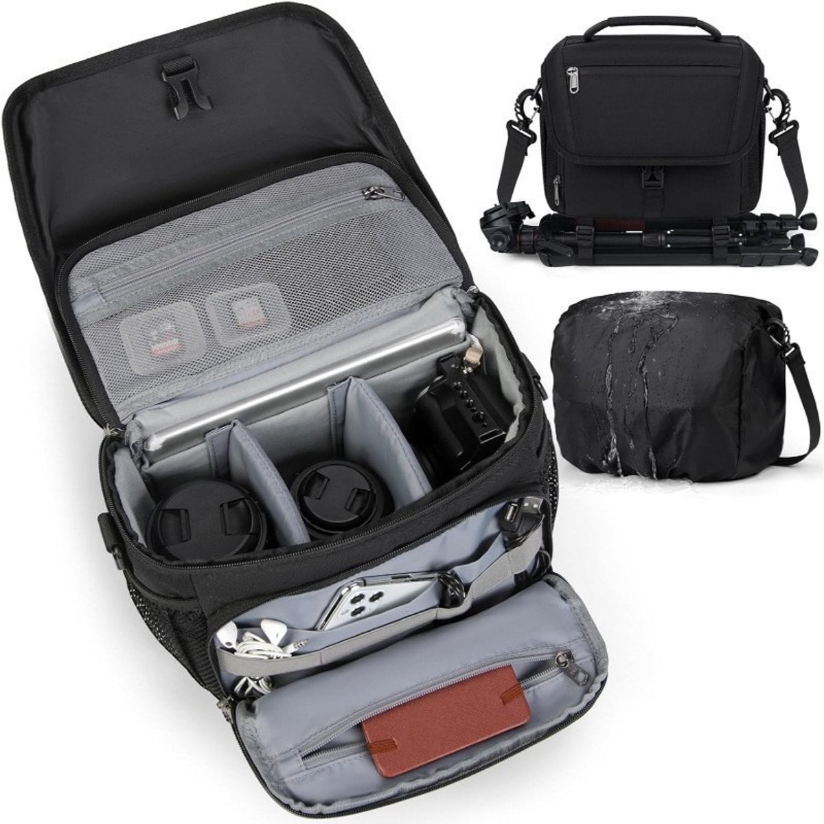 Kleine Canvas Cameratas voor Fotografen - DSLR Schoudertas Messenger Bag