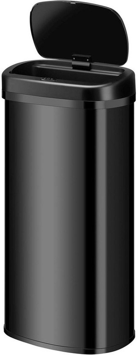 Automatische Keukenprullenbak met Sensor 70L Zwart RVS Vierkant