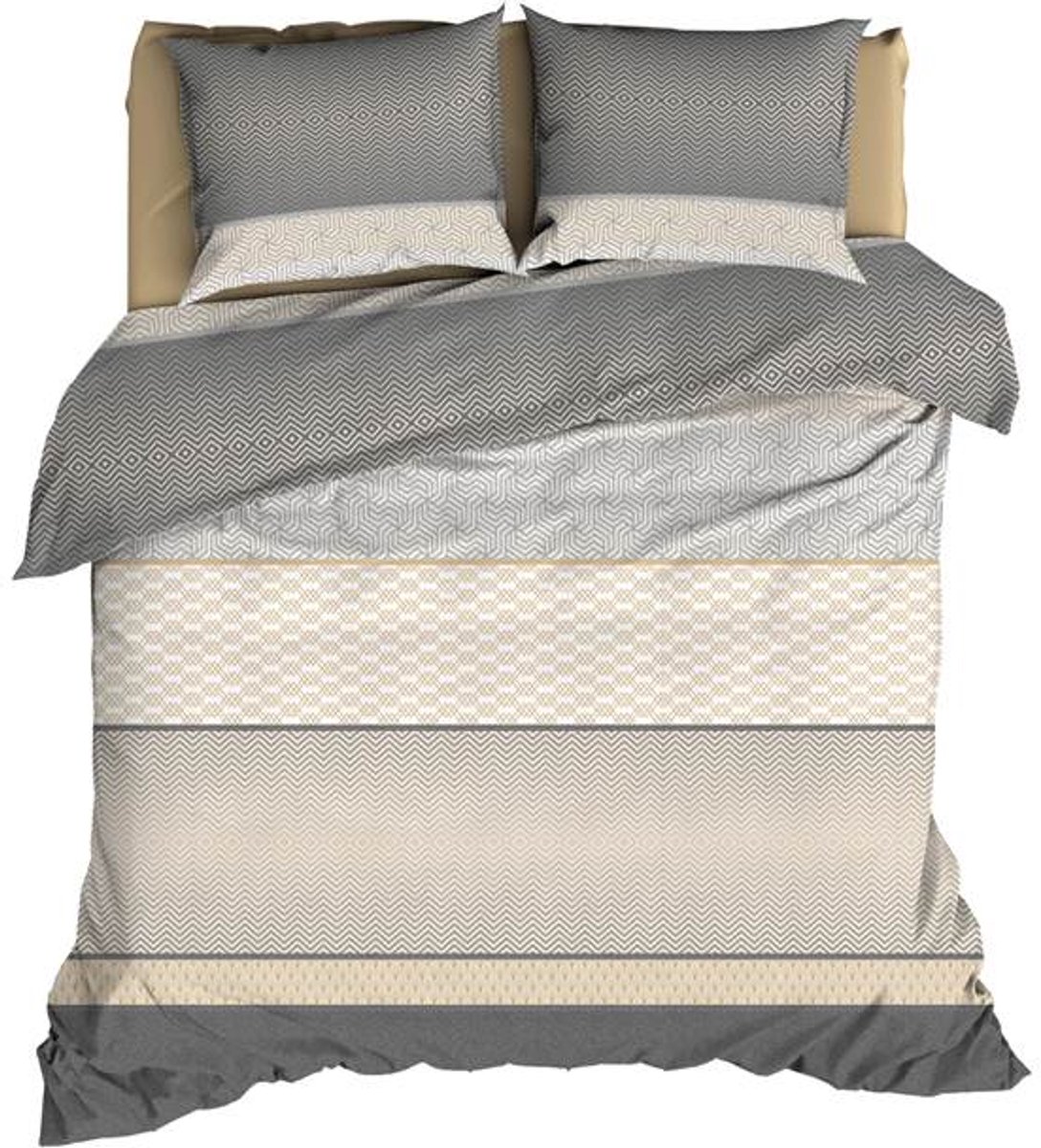 Satin d'Or Maddox Dekbedovertrek - Extra breed - 260x200/220 cm - Beige