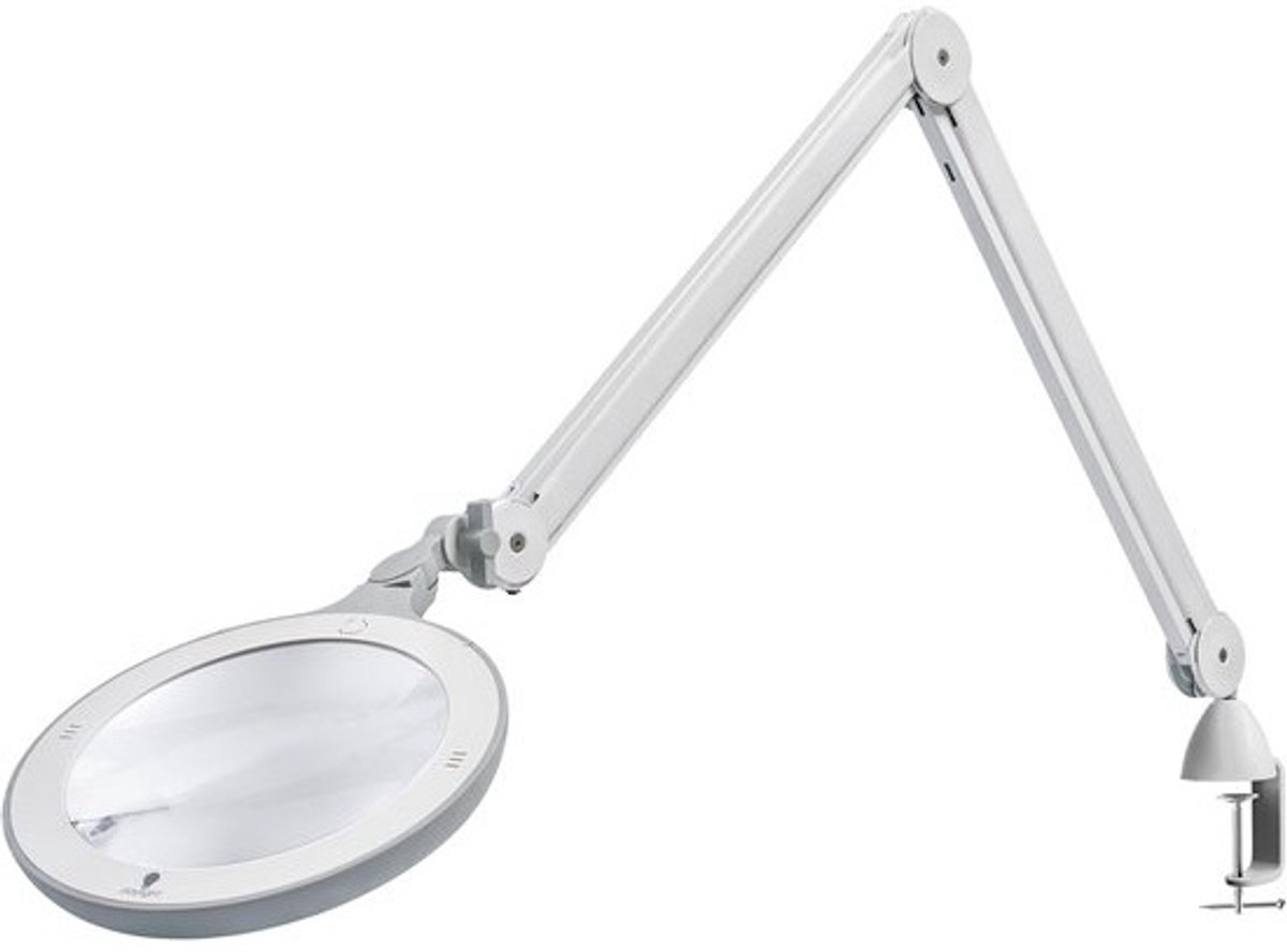 Vergrootlamp met Arm - Precisie Verlichting - Nauwkeurig Werk - 7 Inch Acryl Lens - 3 Dioptrie 1.75x - Wit Lichtgrijs