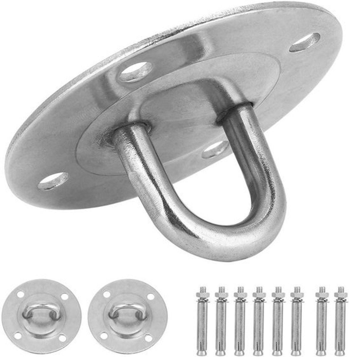 Hangmat Bevestiging - Plafondanker - Aerial Yoga - Roestvrij Staal - 90 x 40 mm - Zilver
