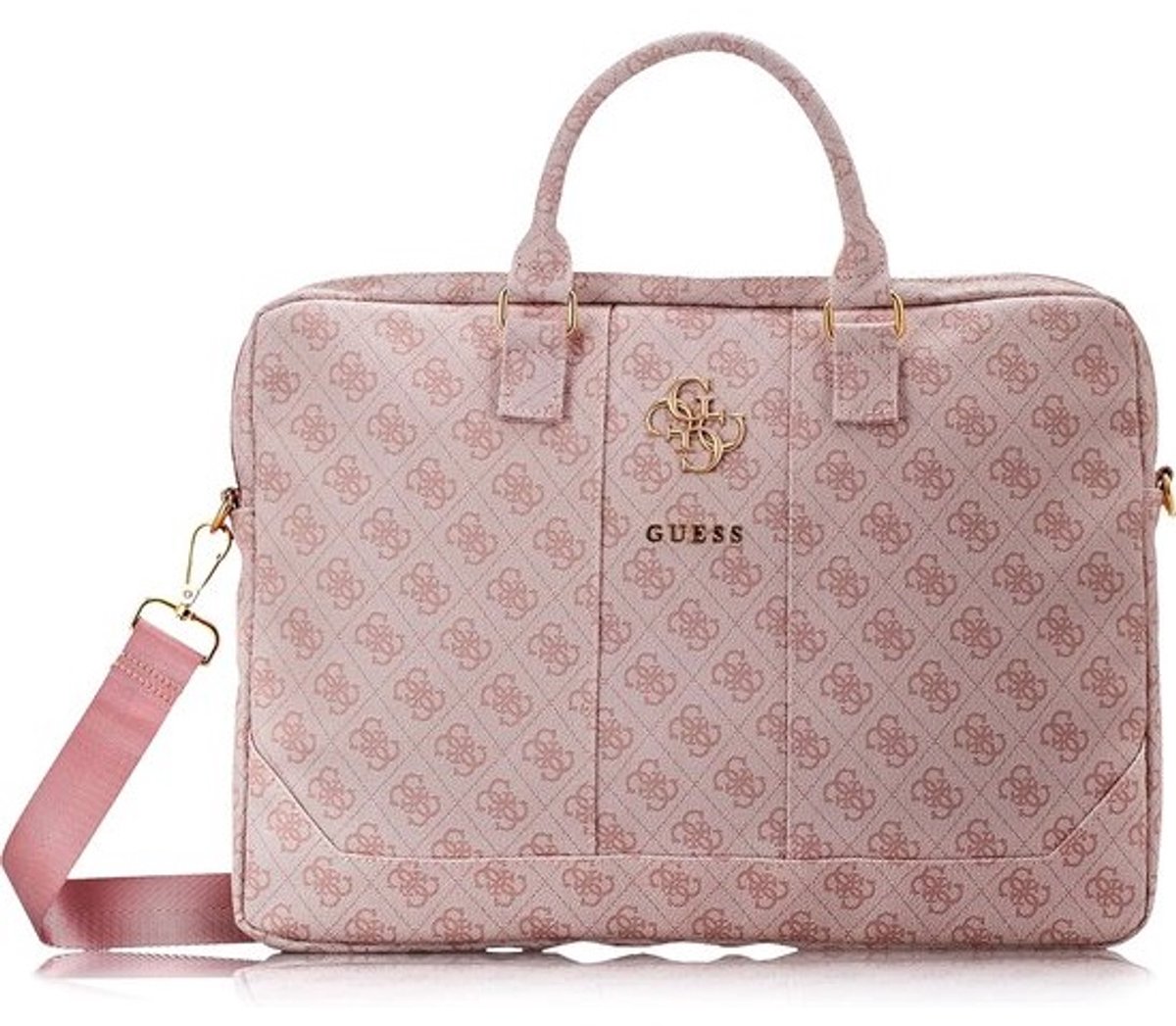 Laptoptas - Aktetas - Veilig Vervoer - Groot Logo - 15 inch - Roze
