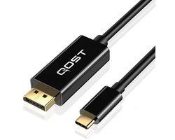 Qost - USB-C naar DisplayPort Kabel - (8K / 60Hz, 4K / 144Hz) - DisplayPort 1.4 - 1.8 Meter - Zwart