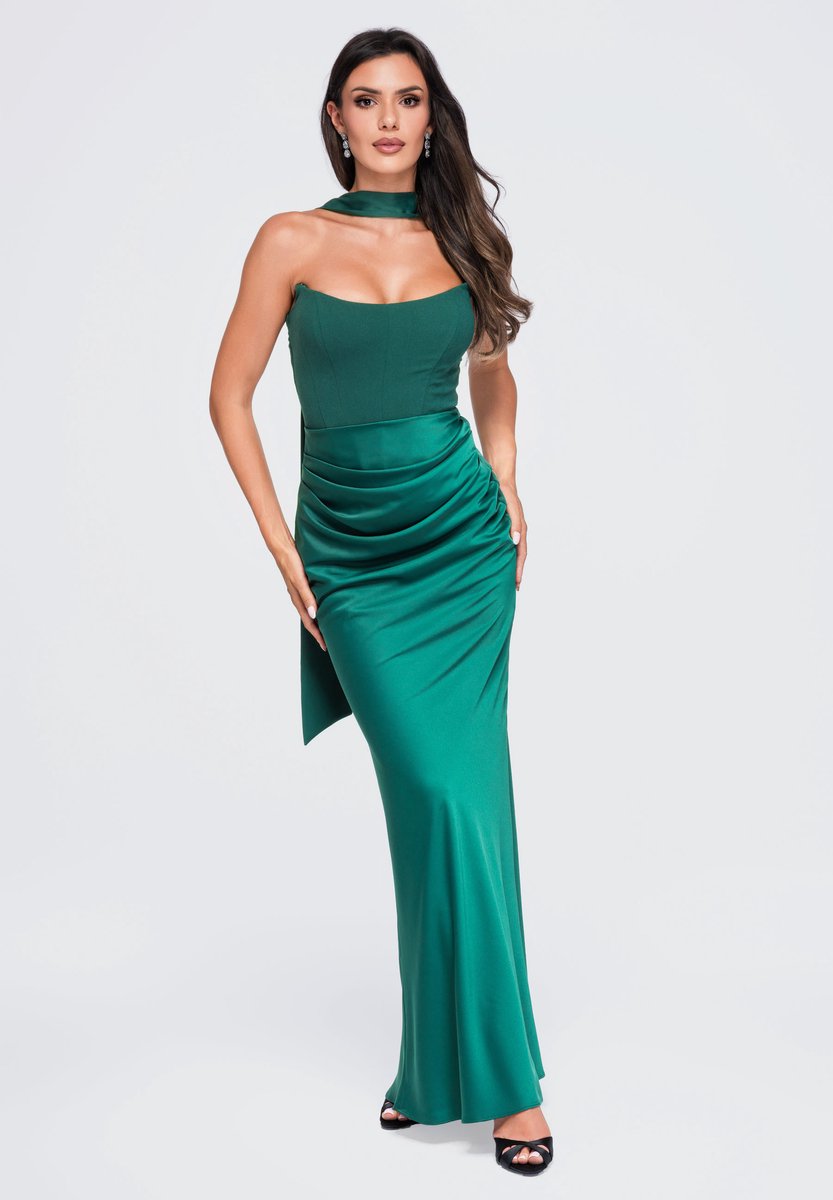 LARICA Jurk - Mouwloos - Rits - Effen Groen XS