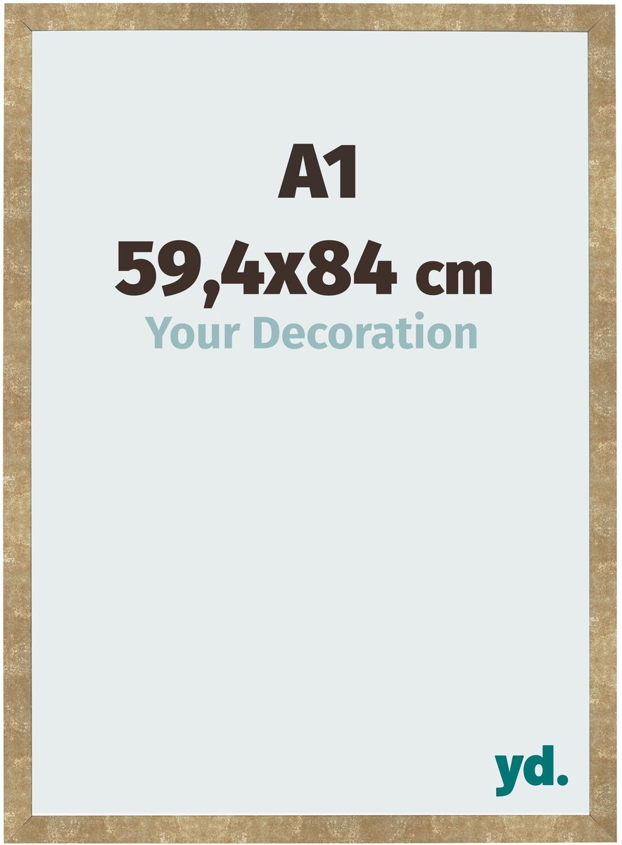 Your Decoration - Fotolijst A1 59,4x84 cm - MDF - Goud Antiek - Bologna