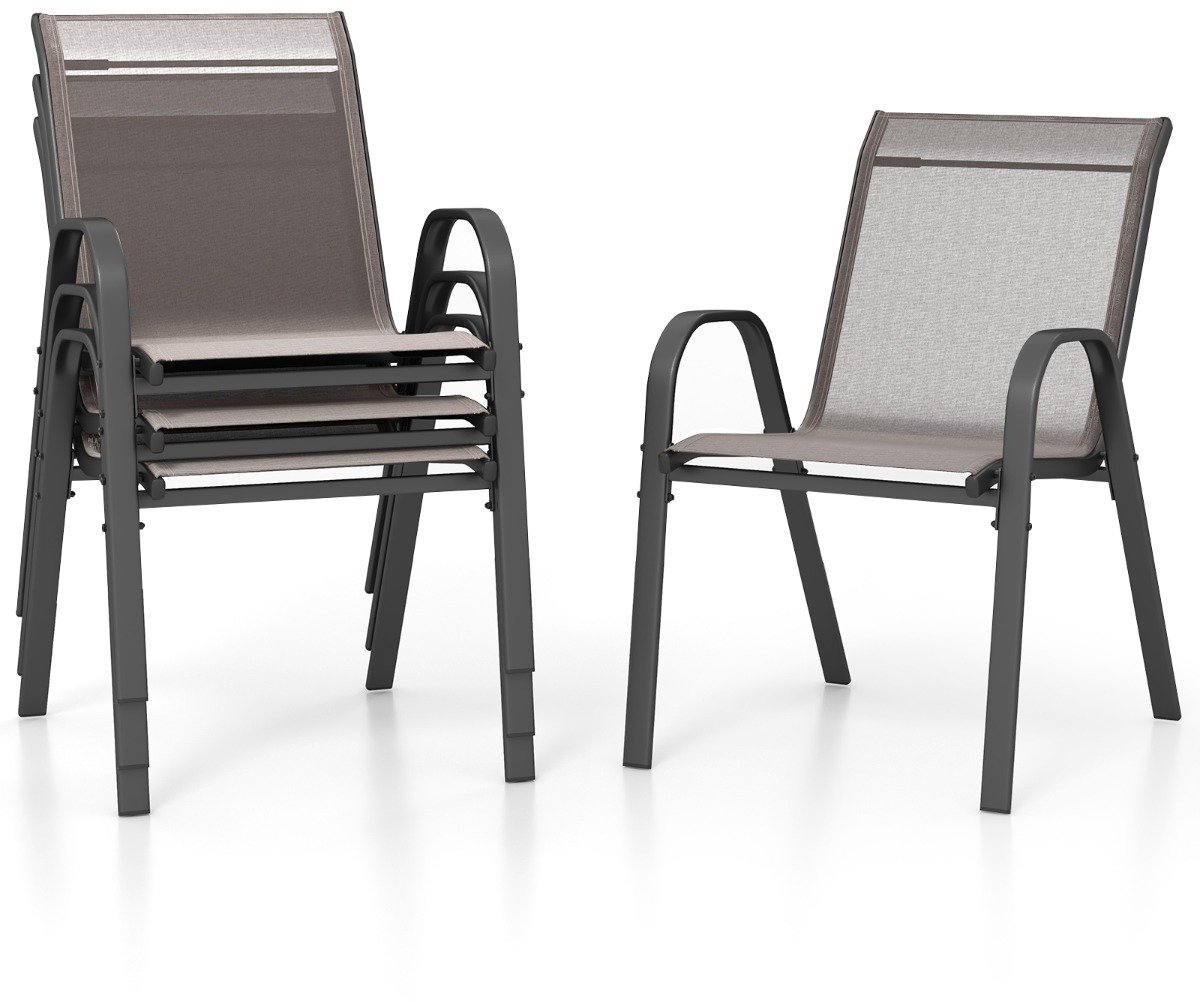 SureDeal® - Tuinstoel - Tuinstoelen - Buiten - Metalen Stapelbare Eetkamerstoel - Balkon Zwembad - 56x70x84 cm - Blauw