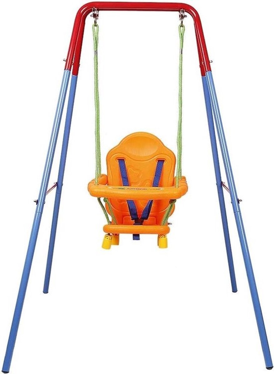 Babyschommel - Schommelstoel peuter - Buiten spelen - 3-in-1 ontwerp - 48 cm zitdiepte - Blauw