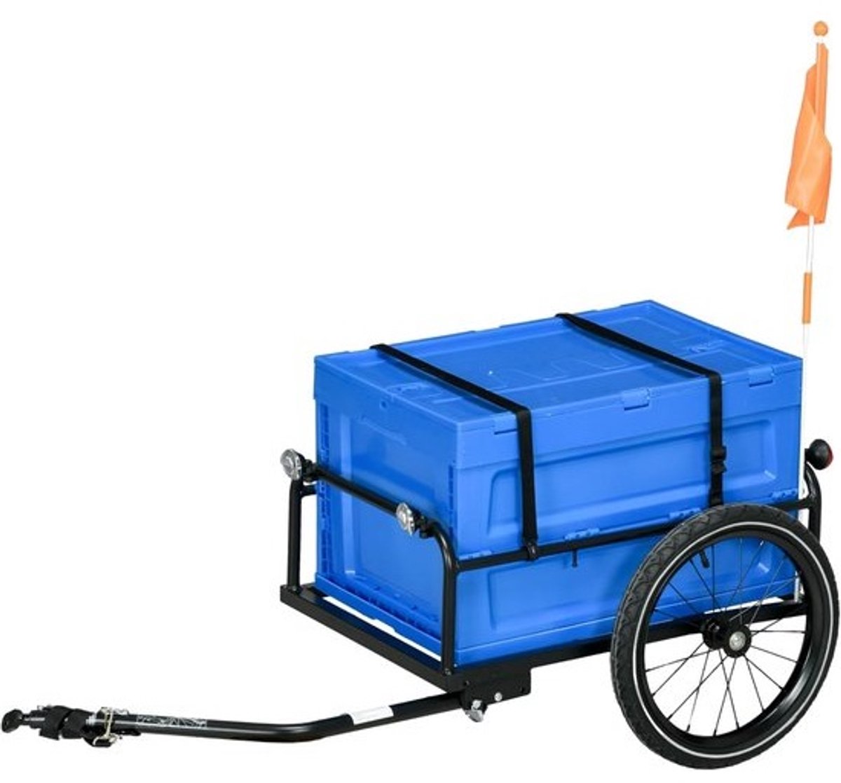 Fietskar voor Vrachtaanhanger met Opvouwbare Opbergdoos en Grote Luchtbanden