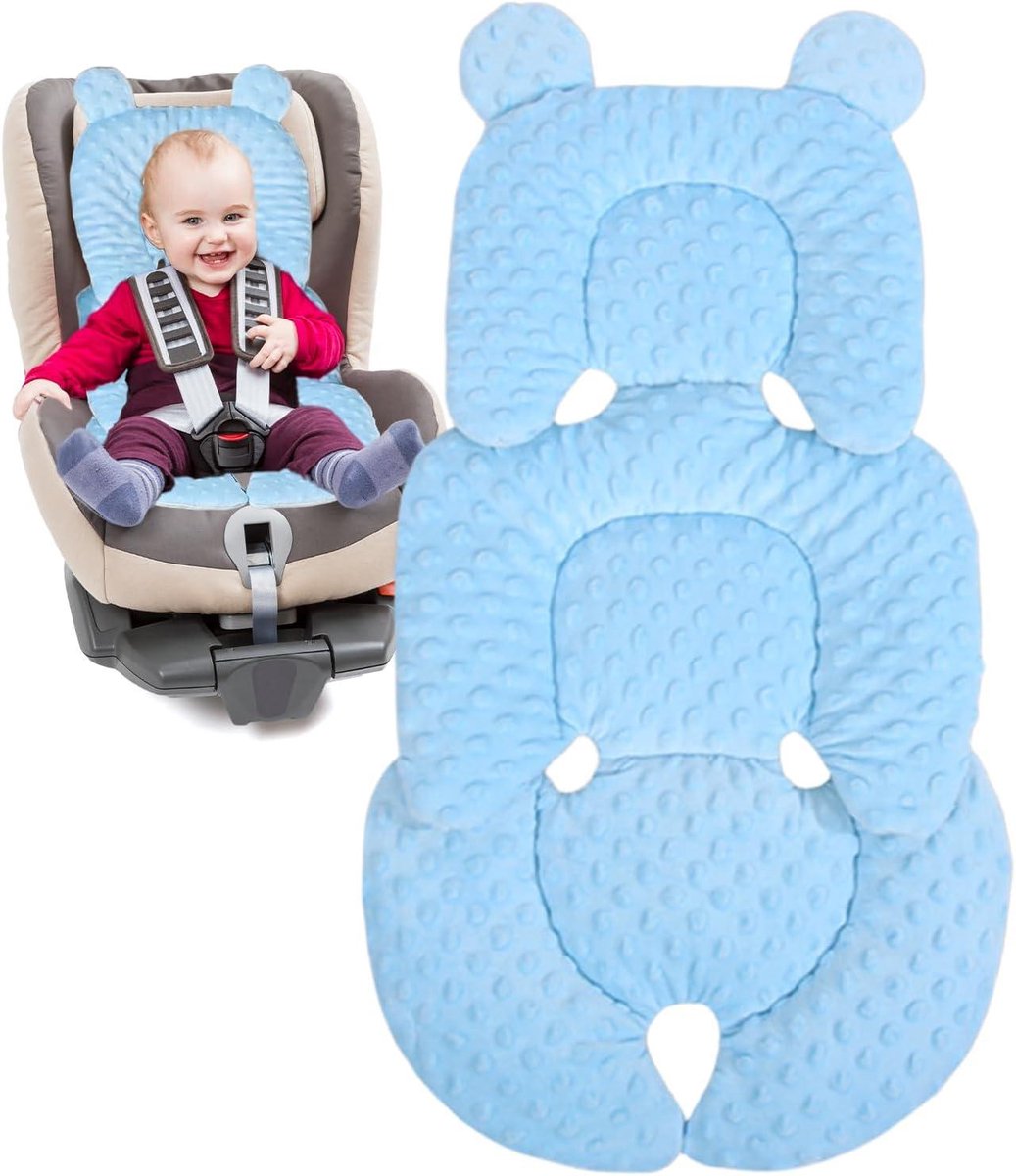 Baby zitkussen - Baby inzetstuk - Veilig reizen - 2-in-1 omkeerbaar - 67 x 38 cm - Grijs