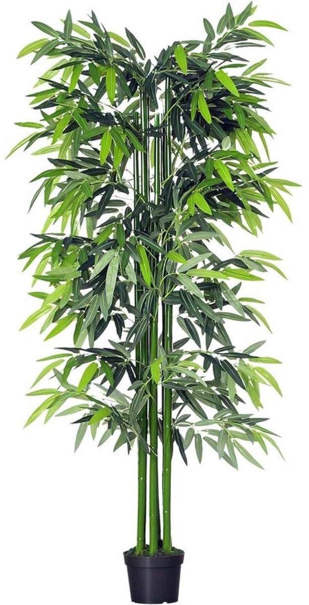 Kunstplant Bamboeboom - Kunstmatige Plant Kamerplant - Interieurdecoratie - Realistische Uitstraling - 180 cm - Groen