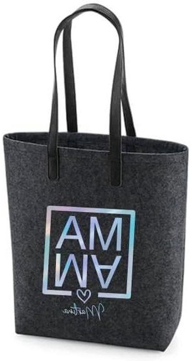 Felt shopper tas - Dames shopper Stoffen tas - Dagelijks gebruik - Met opdruk