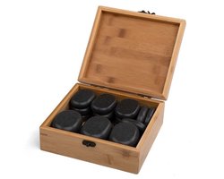 WellTouch Hot Stone Massage Stones Set | 18 Stones | Hot Stone Massage Stone | With Decorative Bamboo Box | Wellness Warm-Treatment | Massage Therapy
