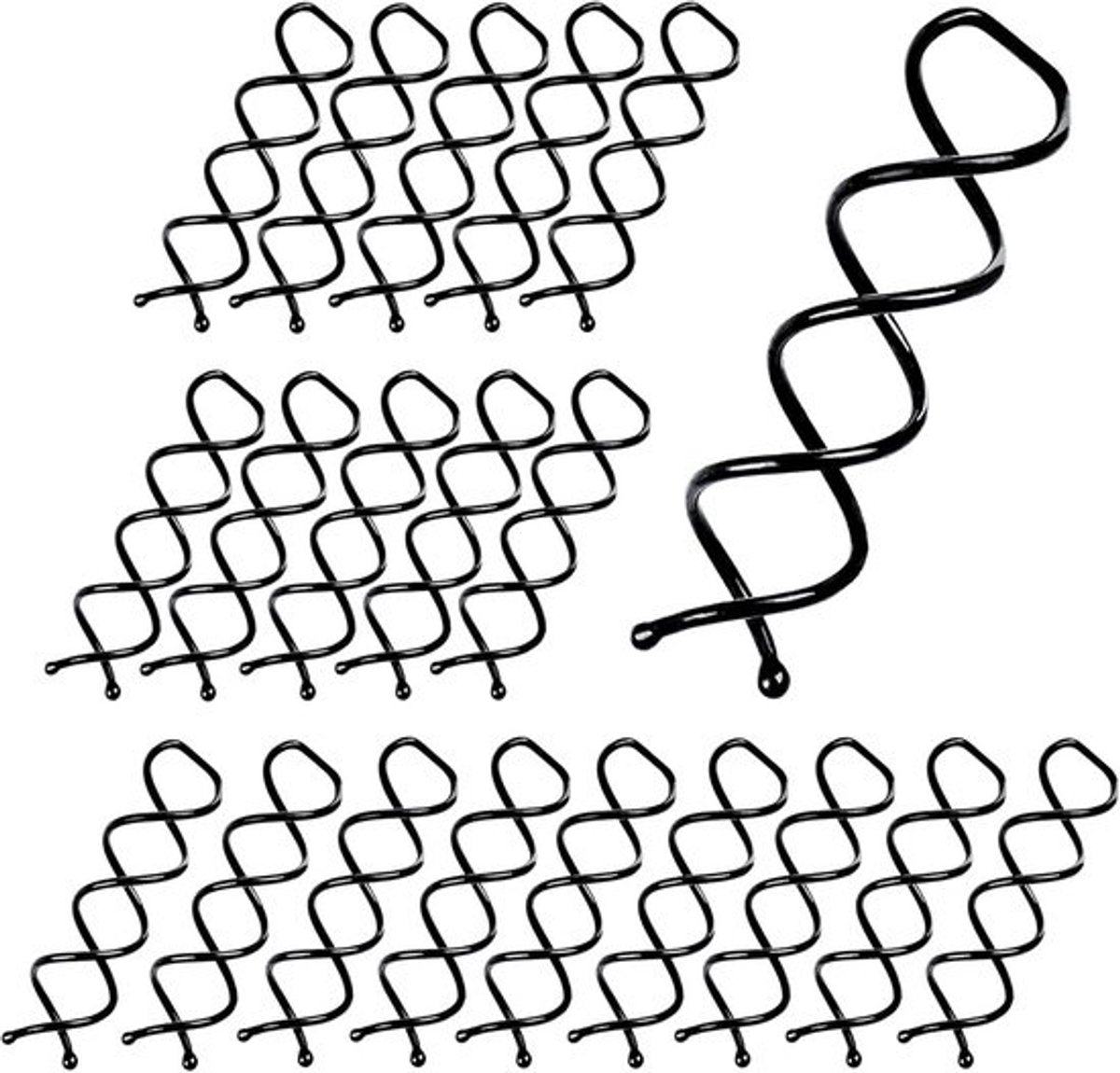 Haarspiralen - Haarspelden Kapselclips - Haarstyling Kapsels - Spiraalvormig Design - 20 stuks - Zwart