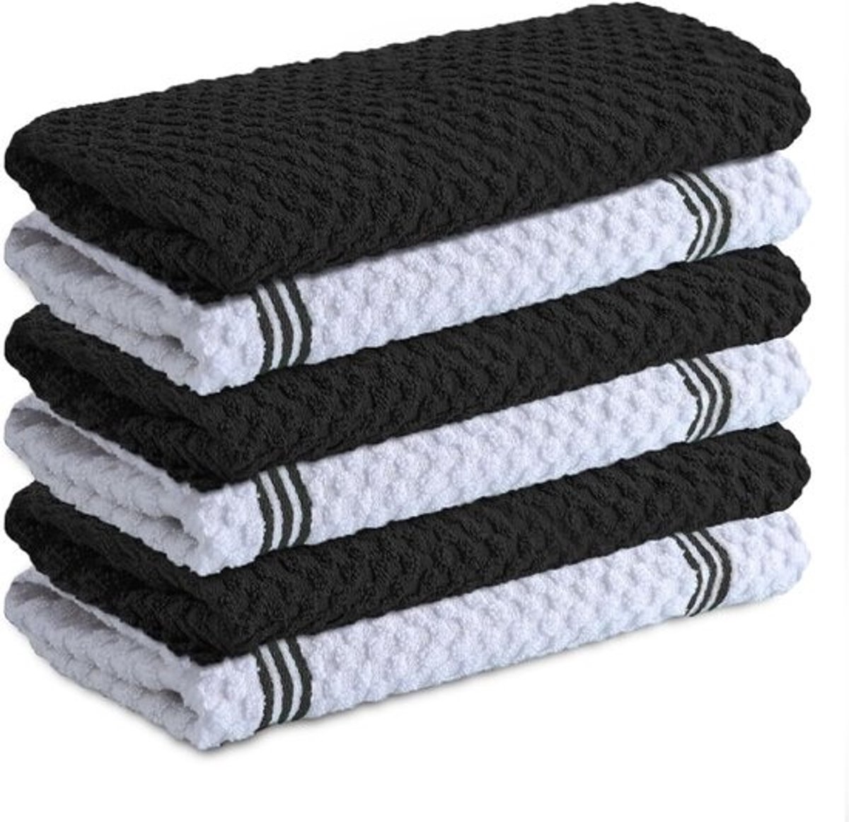 100% katoenen theedoeken 35x65 cm - Ultra zachte en absorberende keukenlinnen in zwart