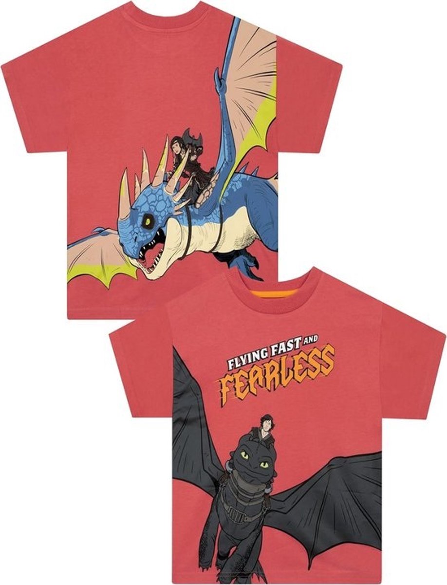 T-shirt voor Jongens met Draken Motief - Katoenen Zomertop voor Kinderen