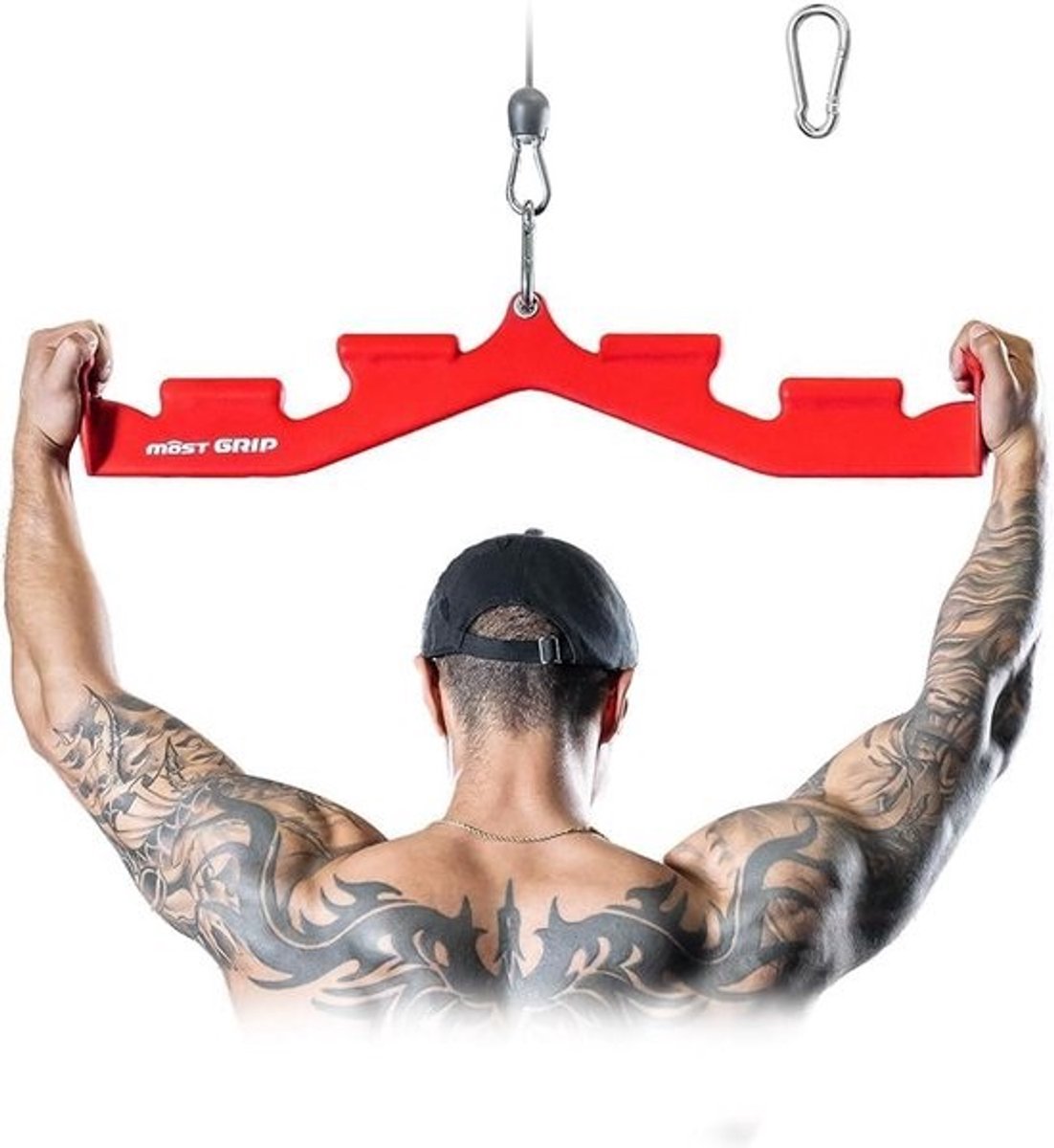 Pull Down Bar met 6 Ergonomische Handgrepen - Neutrale Pulldown Bijlagen voor Rugtraining - Home Gym Accessoire