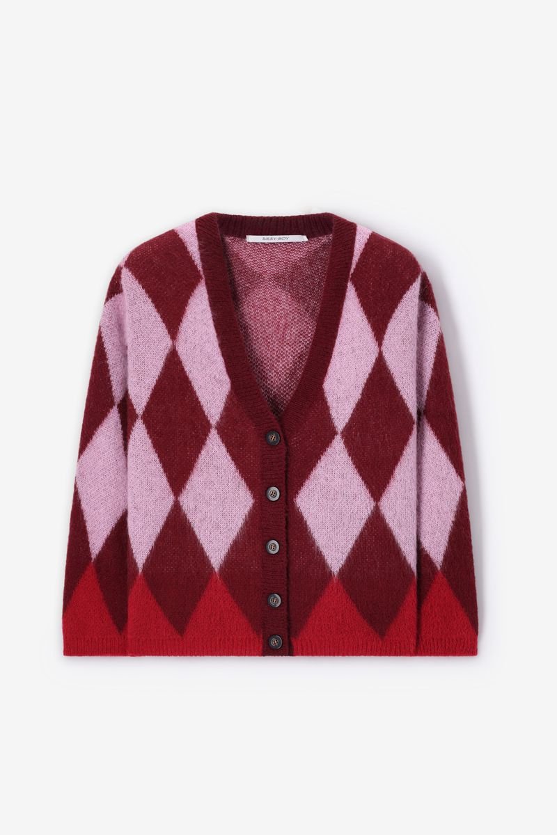 Sissy-Boy - Donkerrood vest met ruiten
