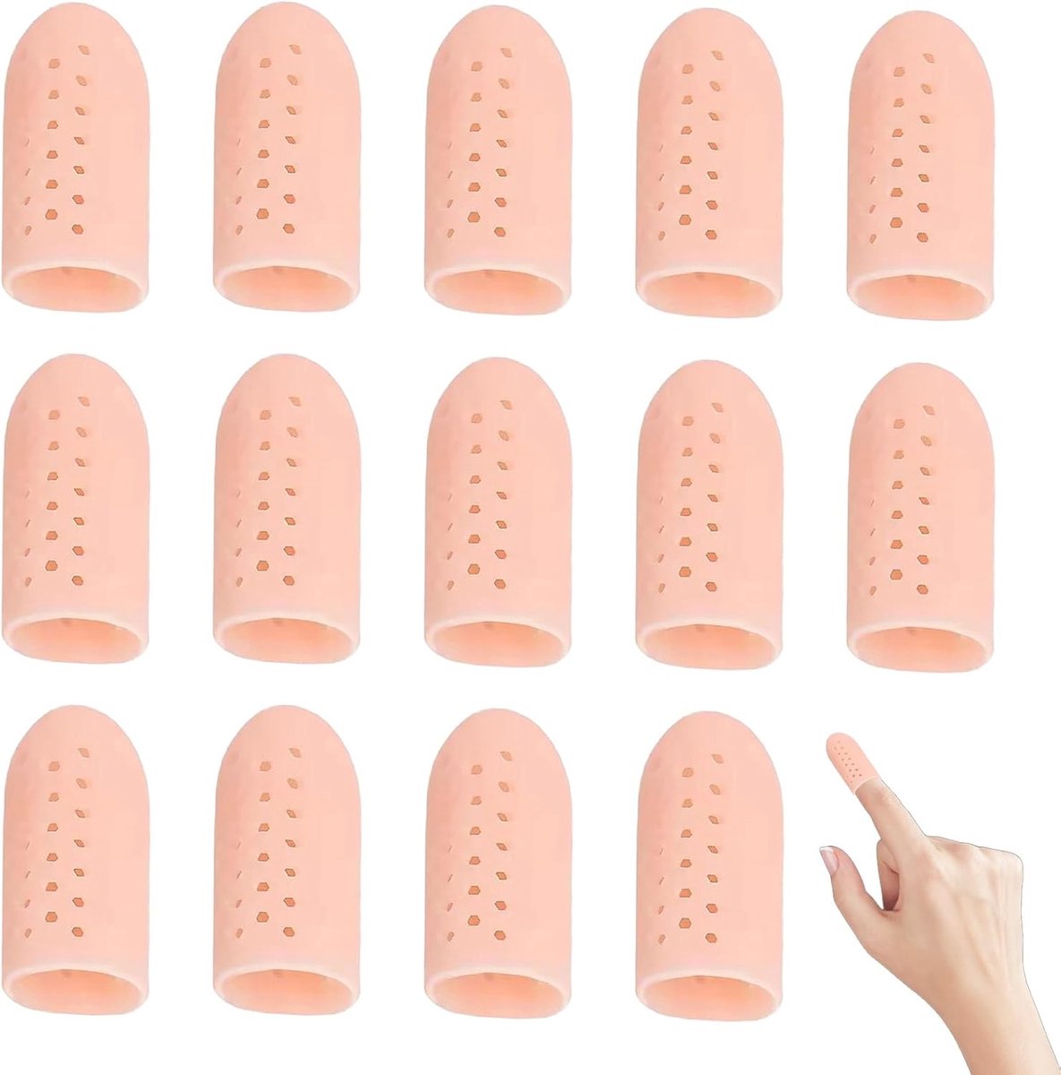 Set van 14 Silicone Vingerbeschermers - Ademend en Comfortabel voor Vingerbescherming, Letselpreventie en Duurzaam Gebruik