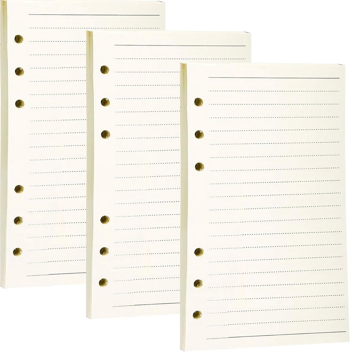 Navulbaar A5 Notitiepapier met 135 Vellen, 6 Gaten, Geschikt voor Ringbanden, Ideaal voor Journals en Schilderen