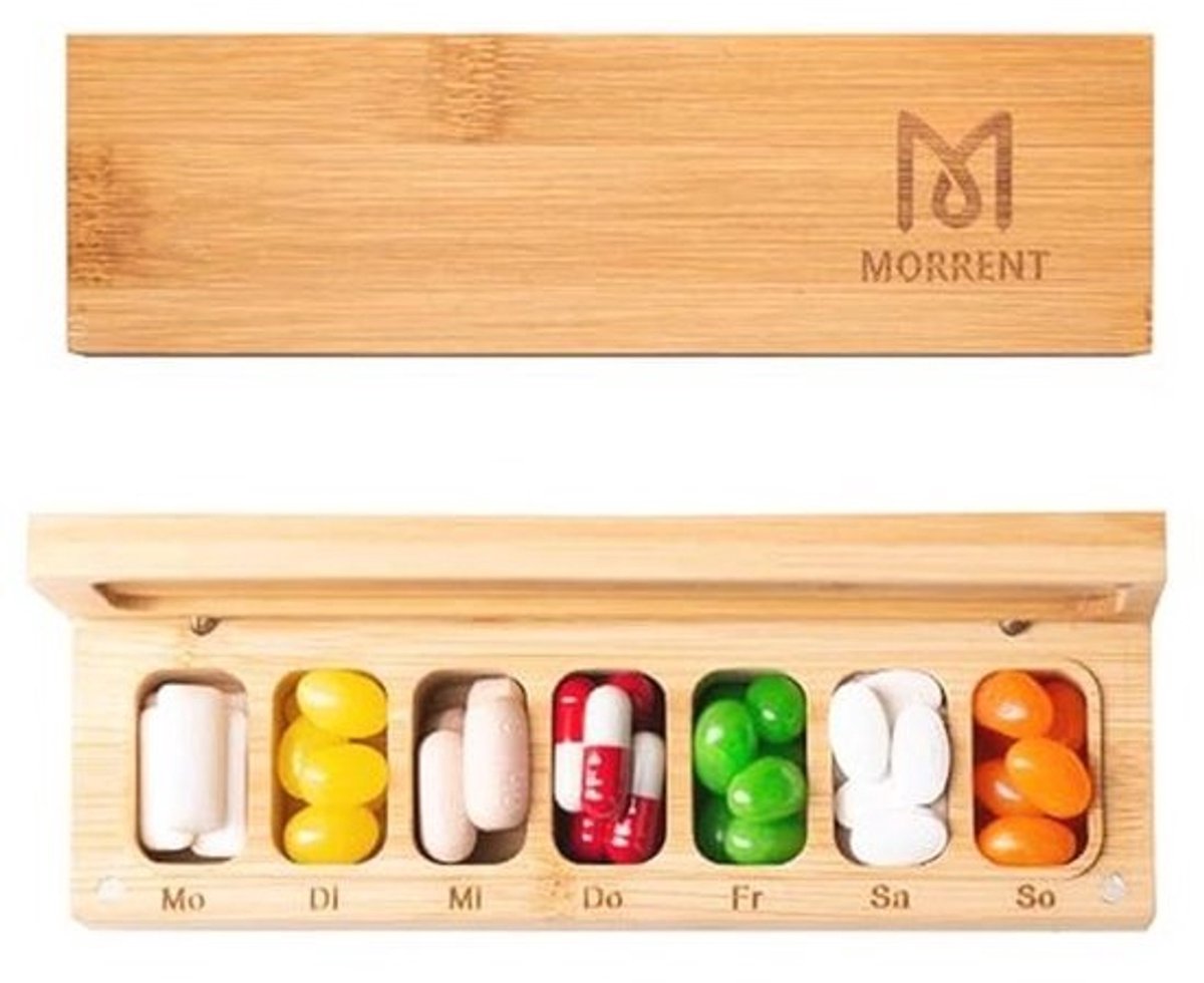 Houten Tablettenbox voor 7 Dagen - Duurzame Medicijnbox met Handgemaakt Ontwerp
