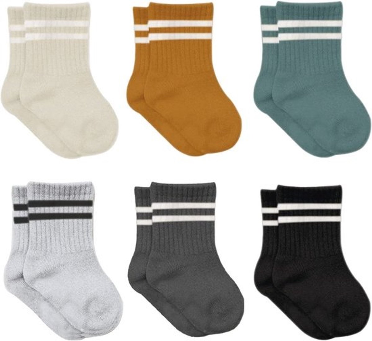 Katoenen 6 Paar Baby Sokken voor Pasgeborenen en Peuters 0-3 Jaar | Antislip Sokken naadloos