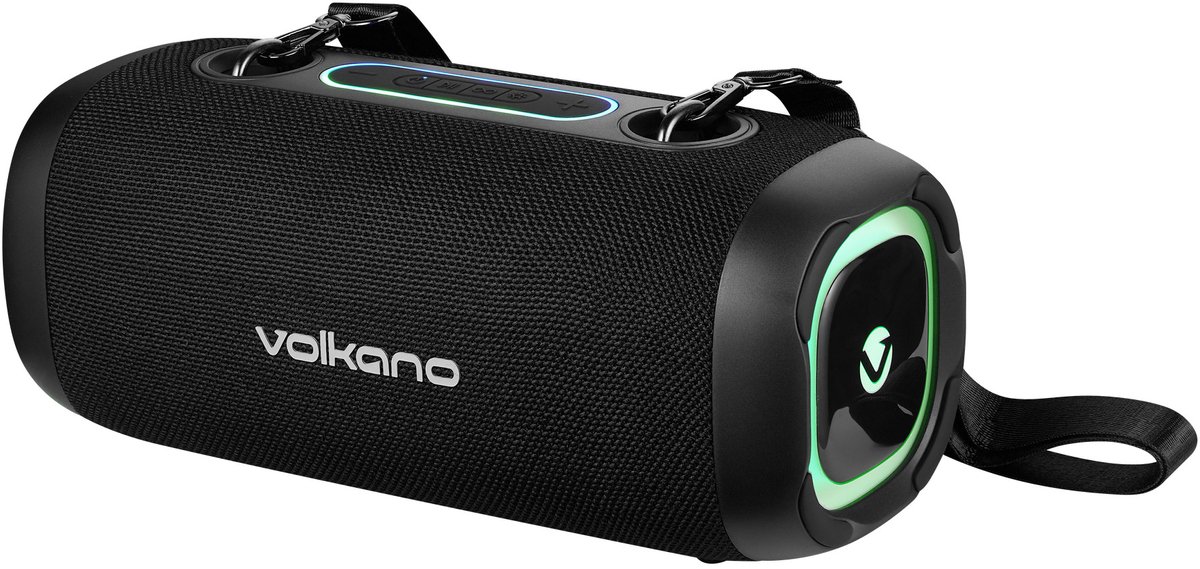 Volkano Vista Bluetooth Speaker - Draadloze speaker - Partybox - RGB-verlichting - TWS - Incl. schouderband