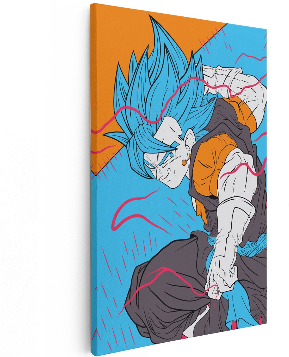 Artaza Canvas Schilderij Vegito Blue - 120x180 cm - Groot - Wanddecoratie Anime - Muurdecoratie Slaapkamer Jongen - Decoratie Dragon Ball