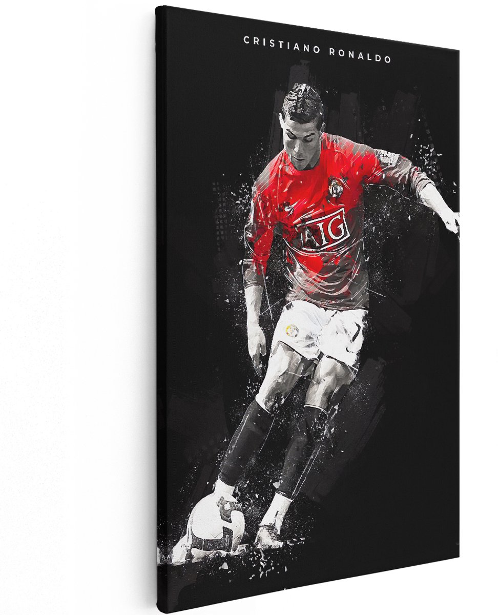 Artaza Canvas Schilderij Cristiano Ronaldo bij Manchester United - 120x180 cm - Groot - Muurdecoratie - Canvas Print