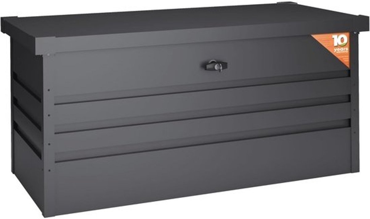 Robuuste Opbergdoos voor Buiten - 450 Liter, Antracietgrijs, Eenvoudig te Monteren en te Openen - Perfect voor Tuin en Terras