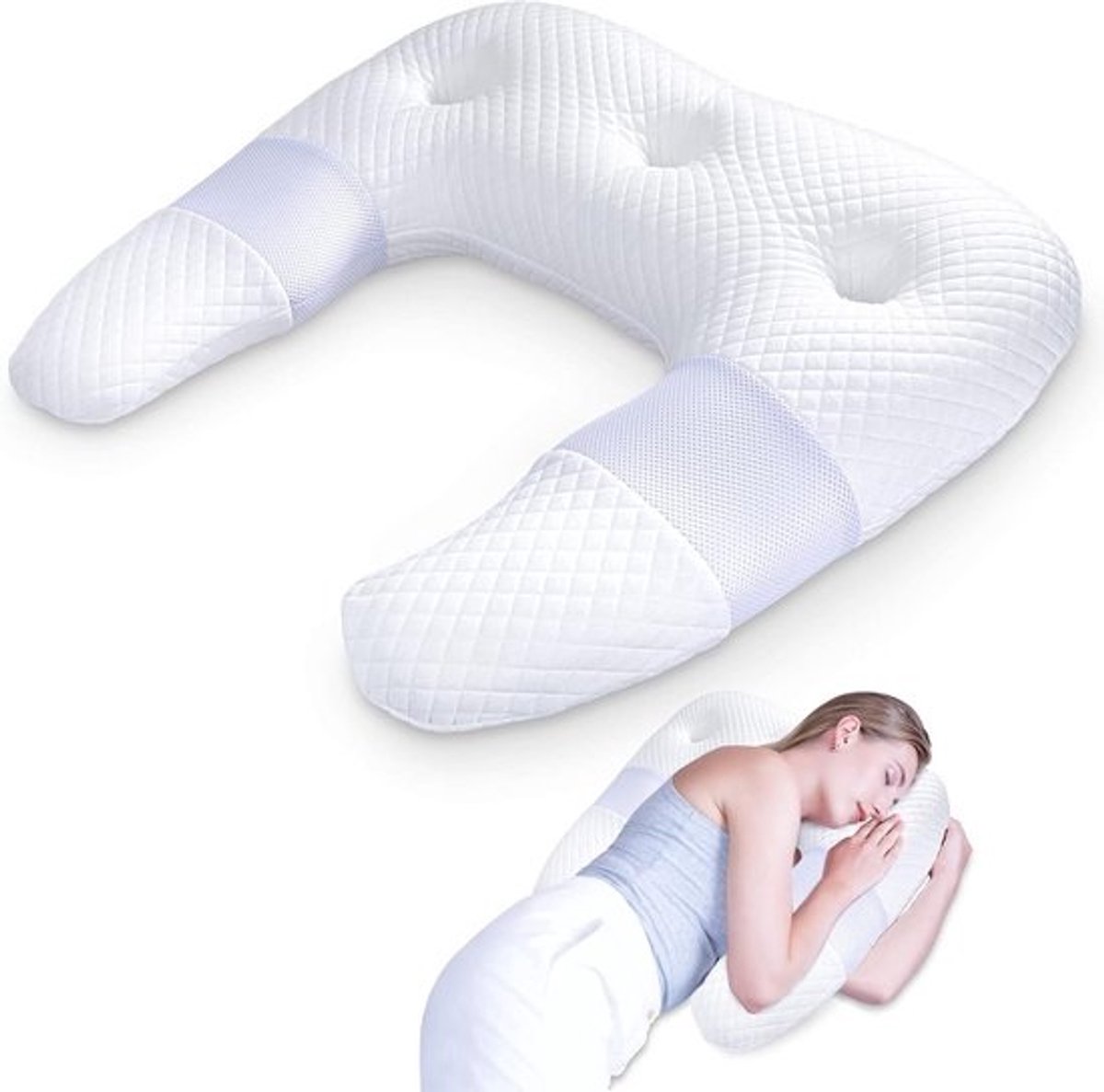Ergonomisch Zij- en Buikslaper Kussen: Orthopedisch Traagschuim Neksteun