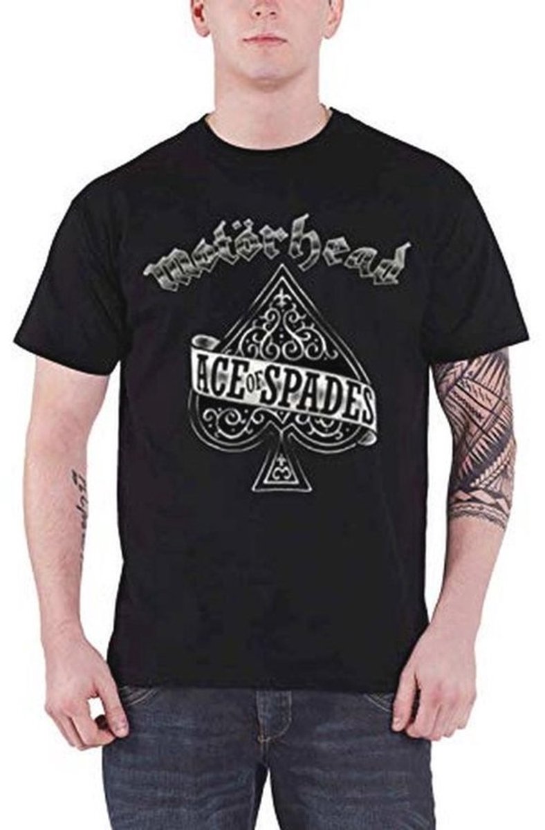 Ace of Spades T-shirt voor Mannen - Distressed Band Logo - Officieel