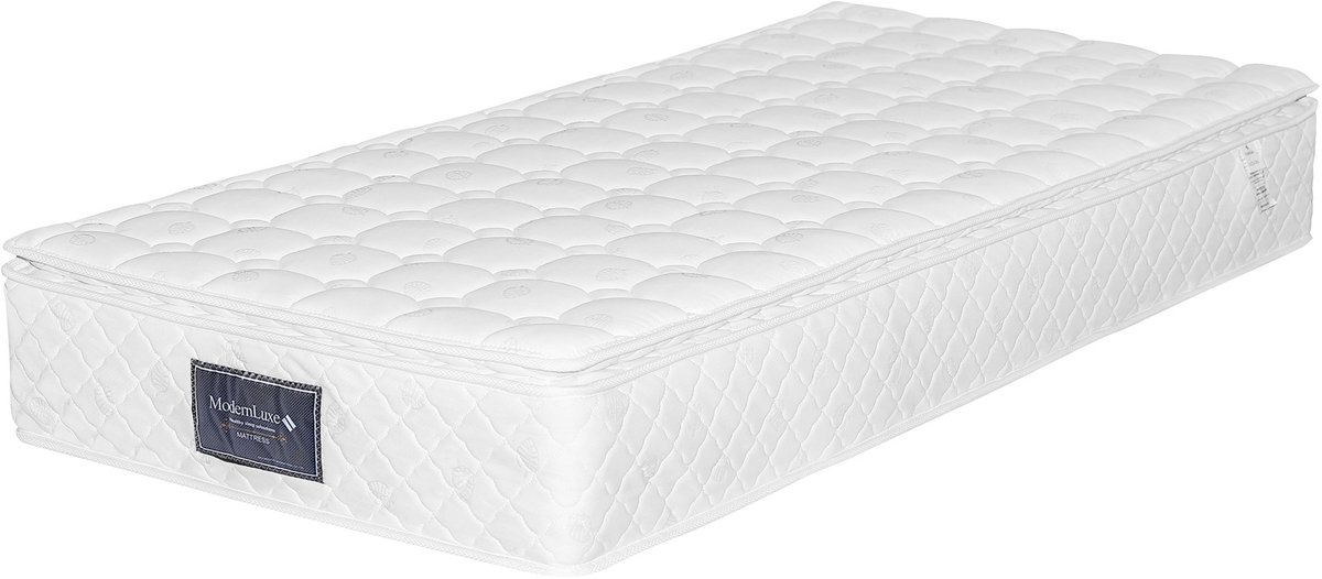 REDOM - Matras - 7 zones pocketvering - Koudschuim en 25 cm hoogte - Anti-allergisch - Voor volwassenen - Voor buik-, rug- en zijslapers - Polyester - Wit - 90 x 200 cm