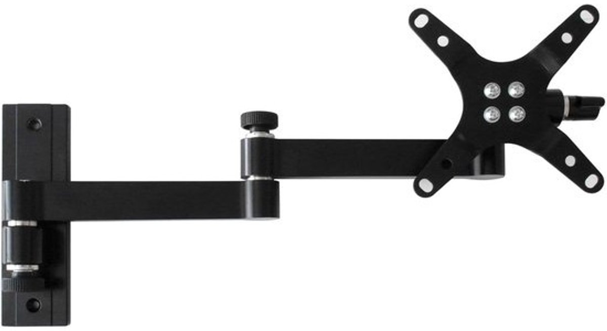 Zwarte TV muurbeugel kantelbaar, draaibaar, voor LED LCD 3D HD TV's van 19'-31' inch, camping caravan, VESA 75 100 Model: L52B