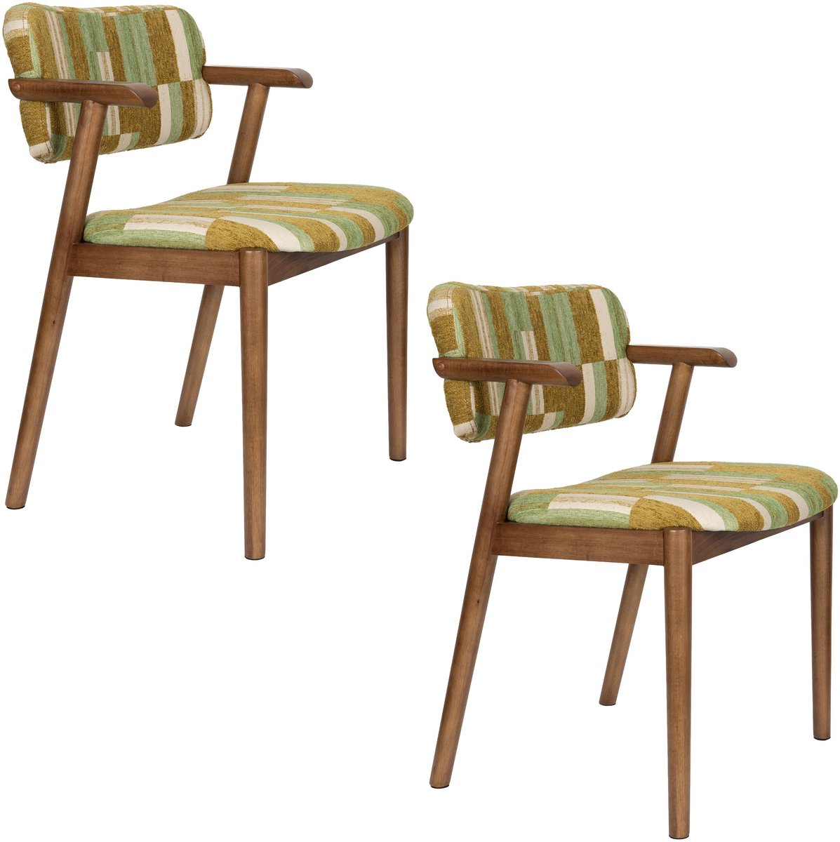 Dutchbone Sara Eetkamerstoelen Groen - Set van 2