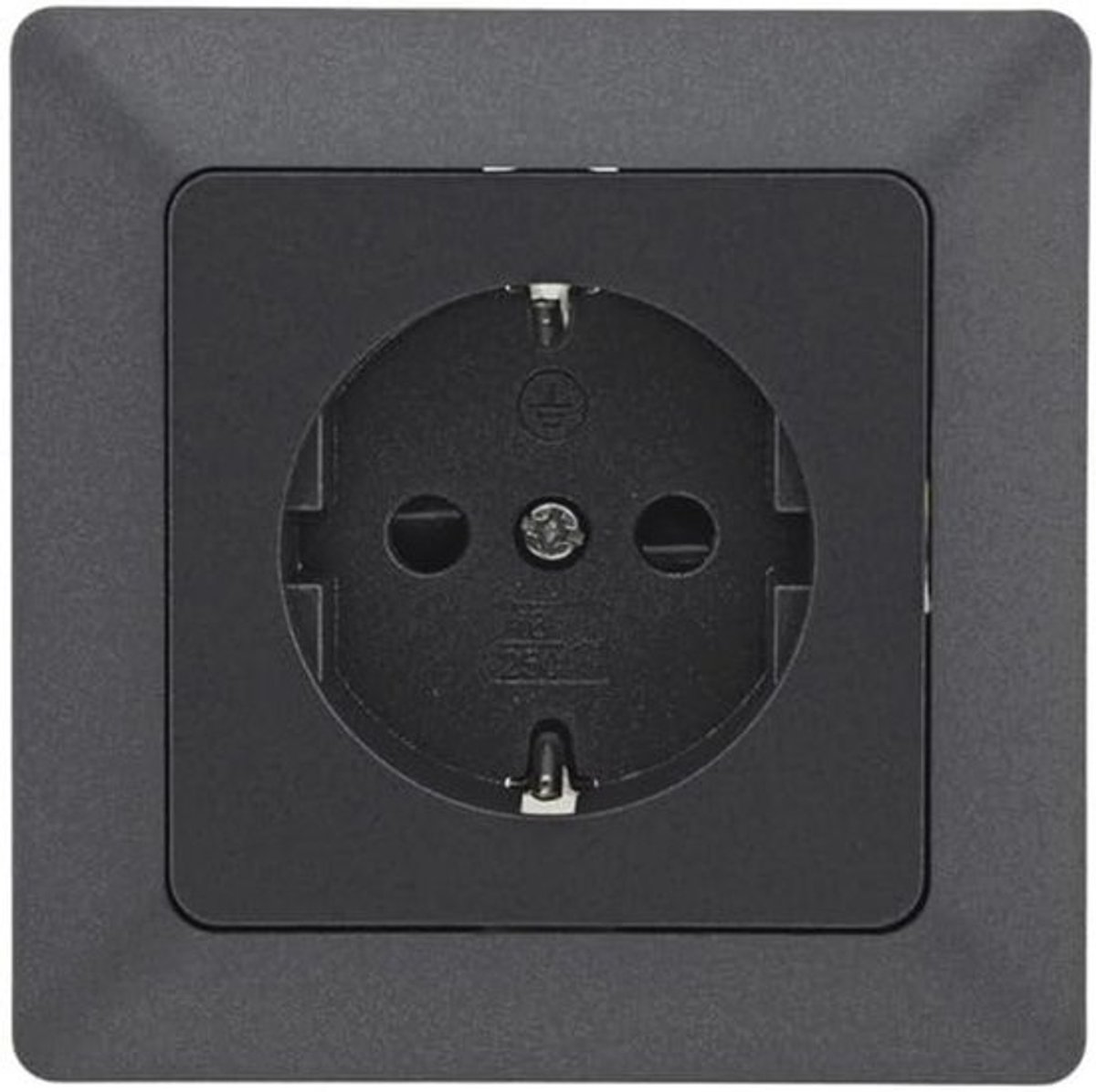 Inbouw stopcontact 250V/16A met frameklemaansluiting antraciet