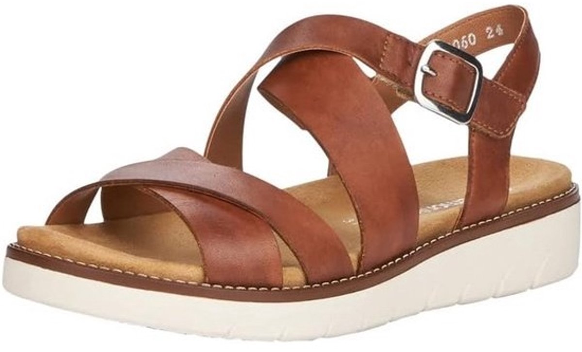 Dames Sandaal met Klittenbandsluiting en Echt Leer