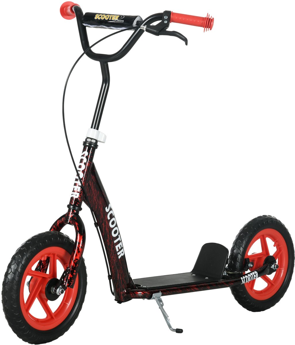 ECTEATOY® Kinderstep met Verstelbaar Stuur - Met Achterrem - Standaard en Antislip - 5 Hoogte-instellingen - vanaf 6 jaar - Rood