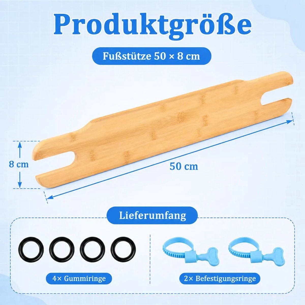 Antislip voetensteunen Geschikt voor kinderstoelen, gemaakt van natuurlijk bamboe, glad en zonder bramen, in hoogte verstelbaar.