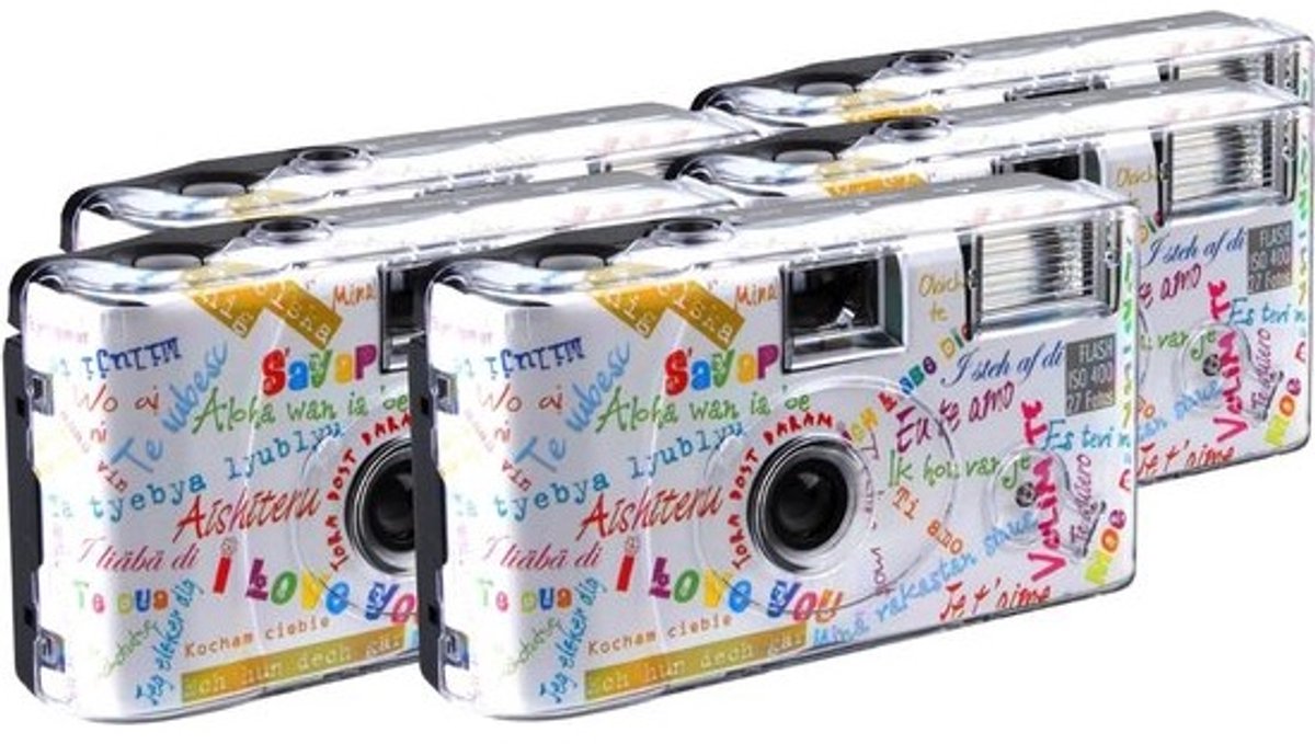 Wegwerpcamera met flits voor Feestjes en Bruiloften - 5 Stuks