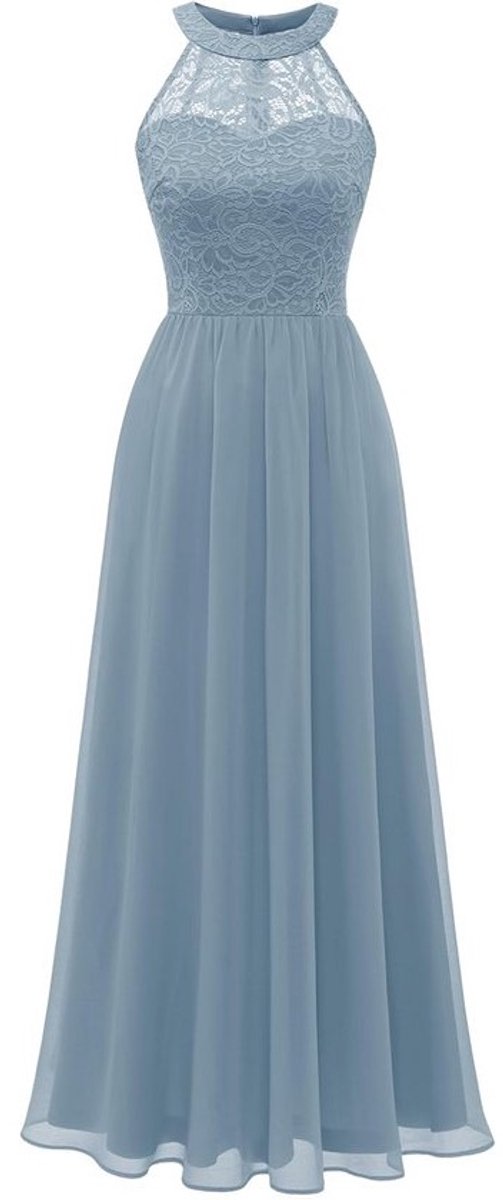 Lange Chiffon Halter Jurk voor Cocktail, Prom of Ceremonie