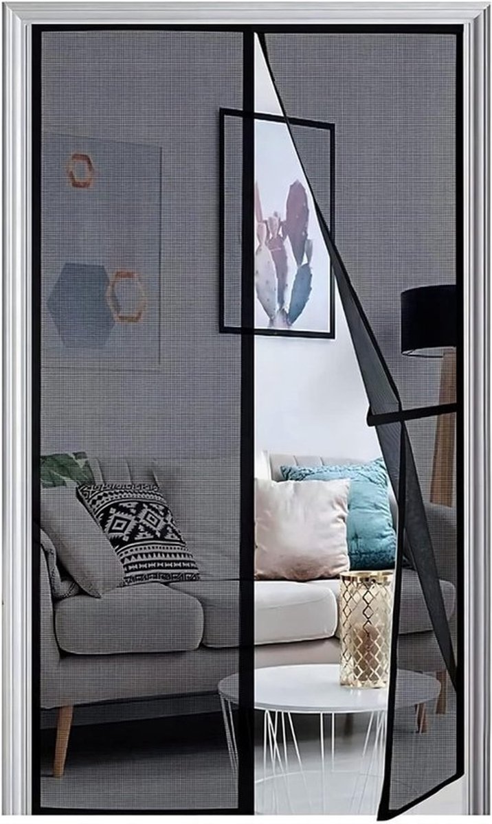 Magnetisch Vliegengaas - Insectenbescherming voor Terrasdeur - 90 x 220 cm - Zwart
