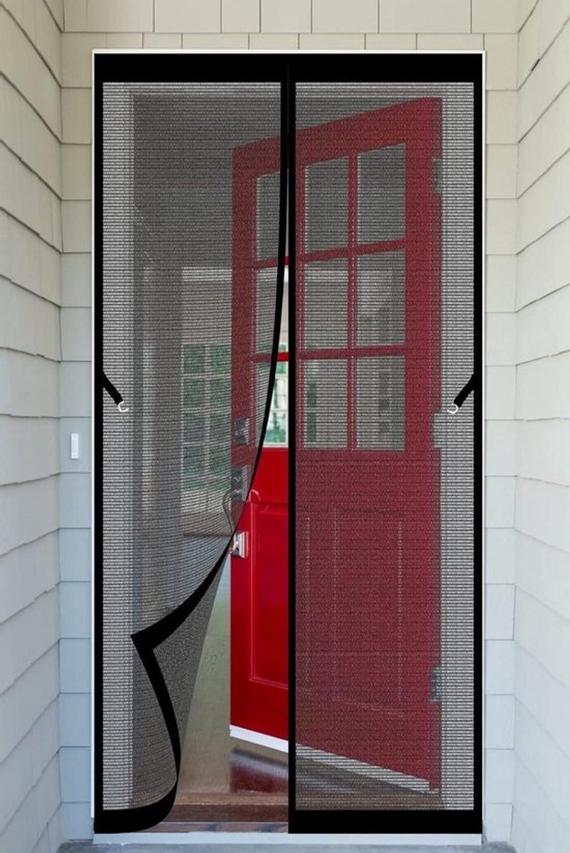 Vliegengaas Deur - Hor Hordeur - Insecten Buiten Houden - Automatisch Sluitend - 105 x 205 cm - Zwart