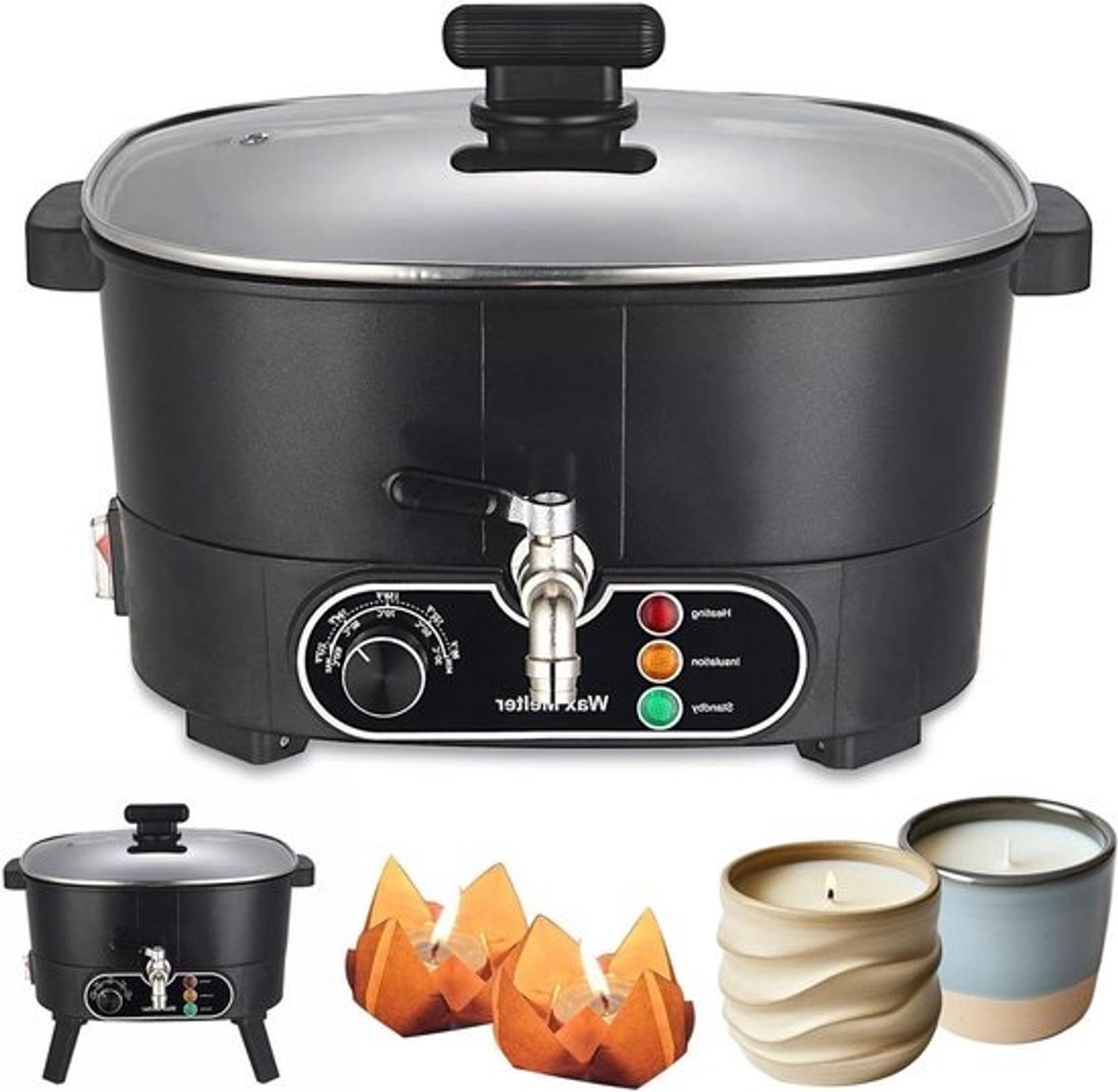 Smeltpan Kaarsvet Set – Smeltpan voor Kaarsen - Kaarsen Maken Starterspakket – Candle Making Kit – Hobby Starter