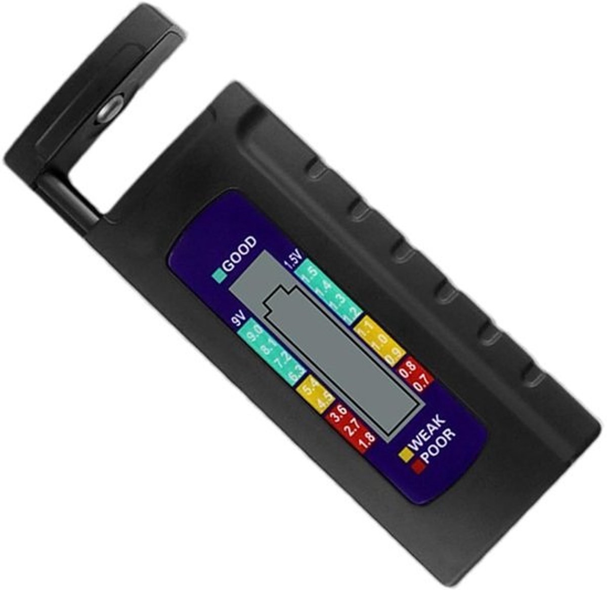 Batterij Tester - Batterij Controle - Energie Beheer - Duidelijk LCD Scherm - Compact Formaat - Zwart