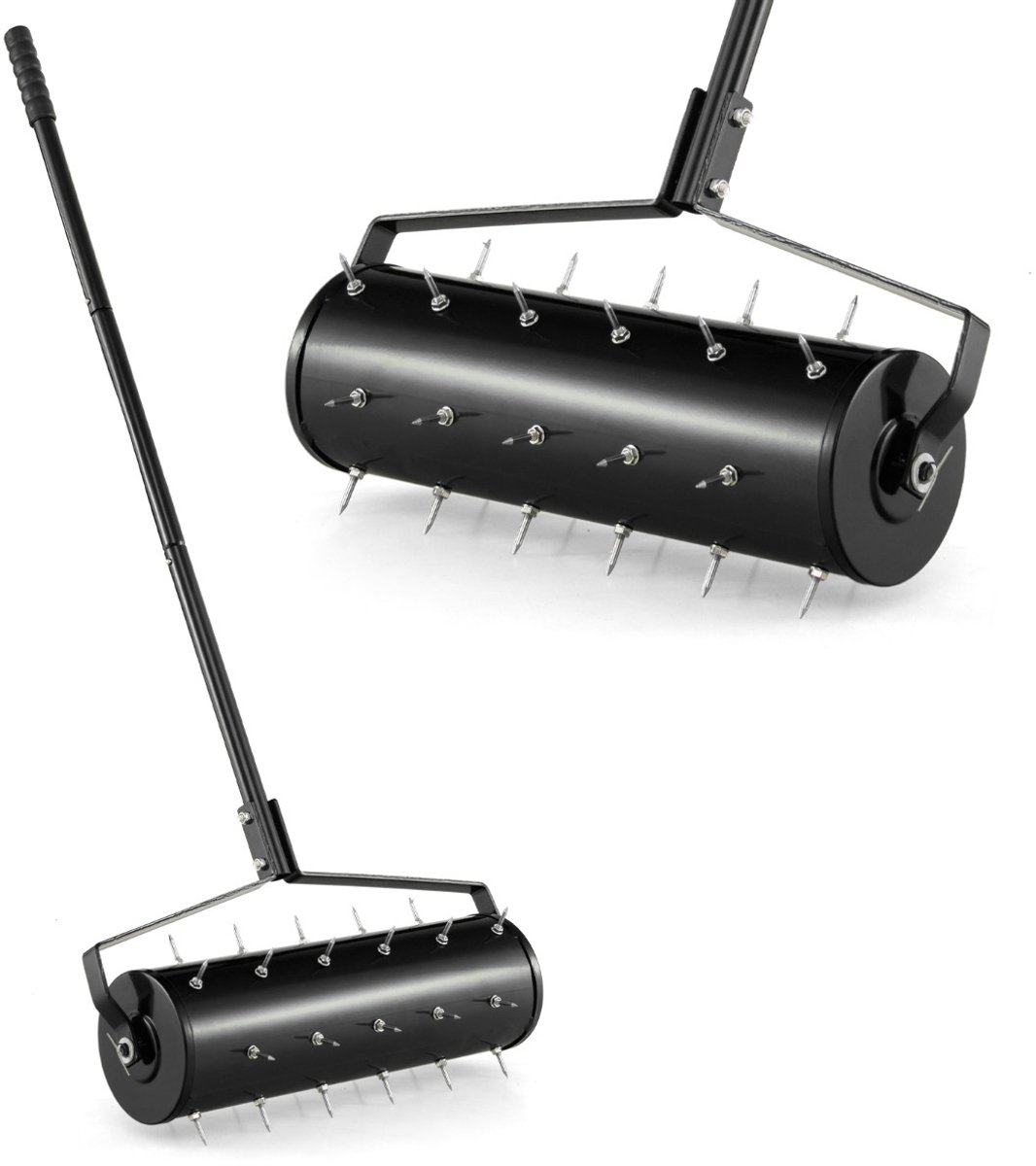 SureDeal® - Tuinier - Handmatige Rolbeluchter - Steel - Nagels Grasrol Handverticuteerder - Donkerbruin